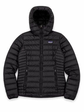 Patagonia Down Sweater Jacket Women’s Small Black Hooded Lightweight Puffer